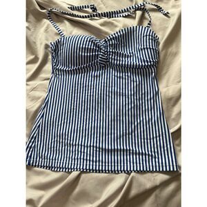 Blue striped tankini top
